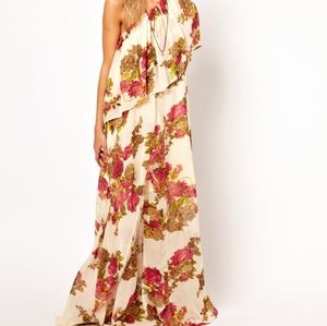 ASOS floral one shoulder goddess maxi dress